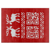 Lelijke kerstkeuken QR Code Happy Nieuwjaar! Snijplank (Voorkant)