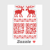 Lelijke kerstkeuken QR Code Happy Nieuwjaar! Sticker (Vel)