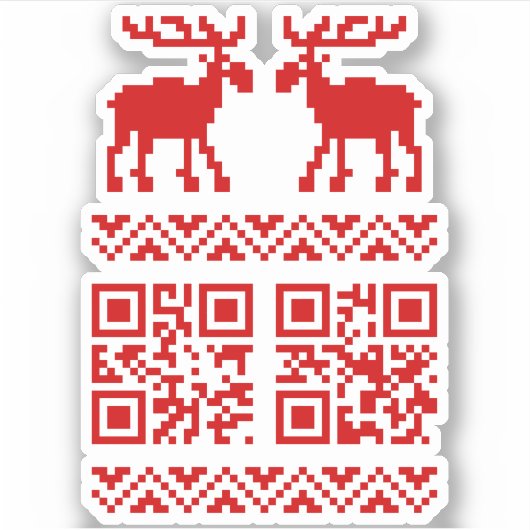 Lelijke kerstkeuken QR Code Happy Nieuwjaar! Sticker (Voorkant)