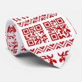 Lelijke kerstkeuken QR Code Happy Nieuwjaar! Stropdas (Opgerold)