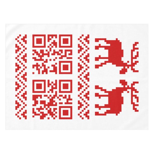 Lelijke kerstkeuken QR Code Happy Nieuwjaar! Tafelkleed (Voorkant (Horizontaal))
