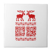 Lelijke kerstkeuken QR Code Happy Nieuwjaar! Tegeltje (Voorkant)