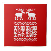 Lelijke kerstkeuken QR Code Happy Nieuwjaar! Tegeltje (Voorkant)