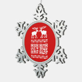 Lelijke kerstkeuken QR Code Happy Nieuwjaar! Tin Sneeuwvlok Ornament (Rechts)