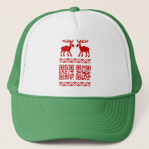 Lelijke kerstkeuken QR Code Happy Nieuwjaar! Trucker Pet