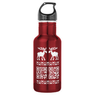 Lelijke kerstkeuken QR Code Happy Nieuwjaar! Waterfles