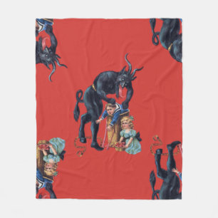 lelijke kerstkrampus antiek red fleece deken