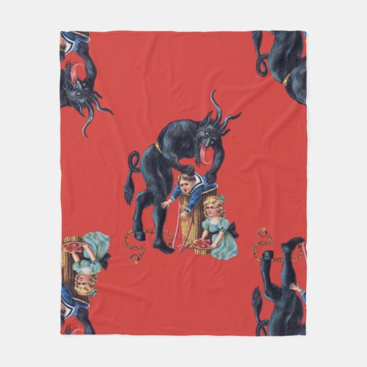 lelijke kerstkrampus antiek red fleece deken (Voorkant)
