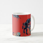lelijke kerstkrampus antiek red koffiemok (Voorkant rechts)