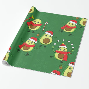 Lelijke Kerstman avocado winter Cadeaupapier