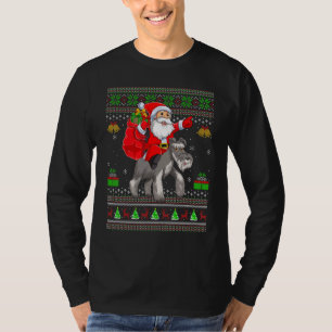 Lelijke Kerstman die op een Wire Fox Terrier-hond T-shirt
