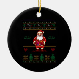 Lelijke Kerstman Keramisch Ornament