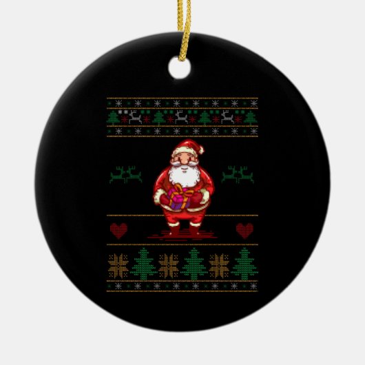 Lelijke Kerstman Keramisch Ornament (Voorkant)
