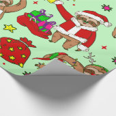 lelijke kerstman-kerstman-luiaard cadeaupapier (Hoek)