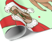 lelijke kerstman-kerstman-luiaard cadeaupapier (Rol Hoek)