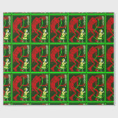 lelijke kerstman krampus kind Victoriaans Cadeaupapier (Vlak)