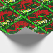 lelijke kerstman krampus kind Victoriaans Cadeaupapier (Hoek)