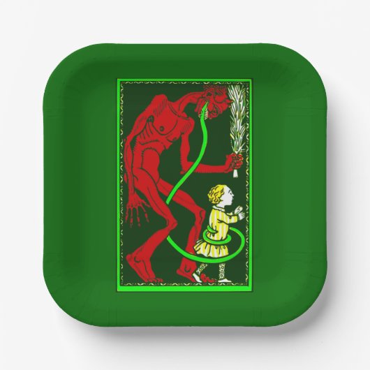 lelijke kerstman krampus kind Victoriaans Papieren Bordje (Voorkant)