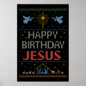 Lelijke Kerstman Trui Christelijke Godsdienst Jezu Poster (Voorkant)
