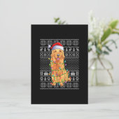 Lelijke Kerstman-trui Stijl Santa Goud Retriever H Kaart (Staand voorkant)