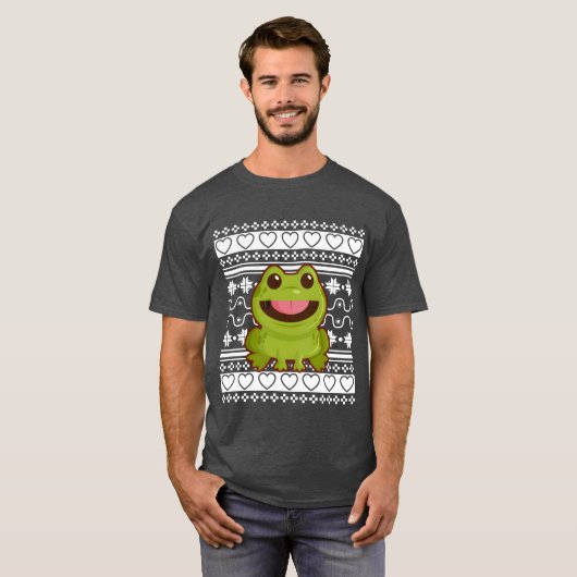 Lelijke Kerstmankleding Kerstkikker grappig T-shirt (Voorkant volledig)
