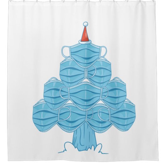 lelijke kerstmanmaskerboom douchegordijn (Voorkant)