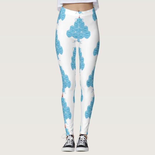 lelijke kerstmanmaskerboom leggings (Voorkant)