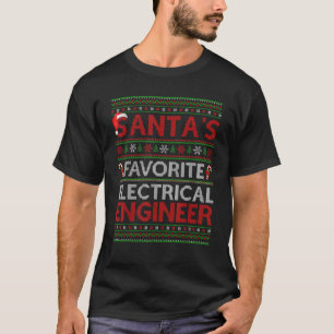 Lelijke kerstman's favoriete elektrotechnicus Chr T-shirt
