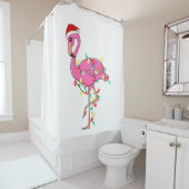 lelijke kerstmansanta claus flamingo douchegordijn (In situ)