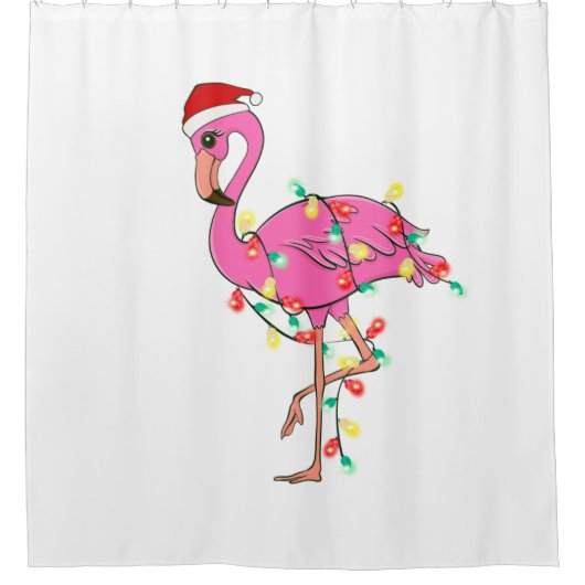 lelijke kerstmansanta claus flamingo douchegordijn (Voorkant)