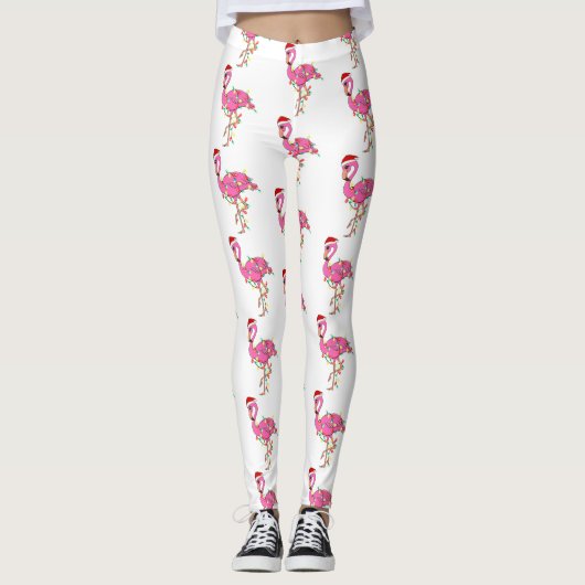 lelijke kerstmansanta claus flamingo leggings (Voorkant)