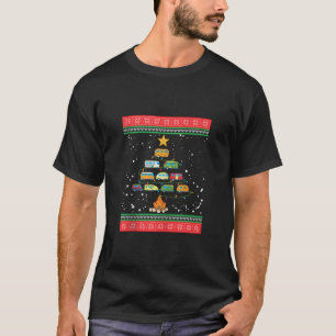 Lelijke Kerstmis Camper Kerstboom Voertuigen Kamp T-shirt