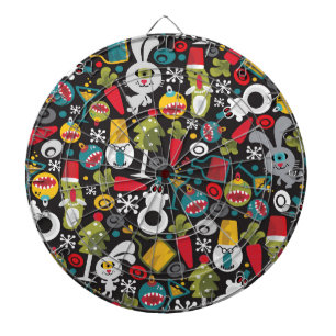 Lelijke Kerstmis en Gelukkig Nieuwjaar Dartbord