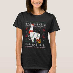 Lelijke Kerstmis Lama Santa Lama Lover Xmas T-shirt
