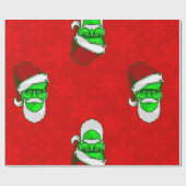 Lelijke kerstmis Santa Frankenstein monster sneeuw Cadeaupapier (Vlak)