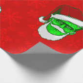 Lelijke kerstmis Santa Frankenstein monster sneeuw Cadeaupapier (Hoek)