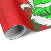 Lelijke kerstmis Santa Frankenstein monster sneeuw Cadeaupapier (Rol Hoek)