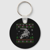 Lelijke Kerstmis voor Alligator Lovers Fun Ugly Sleutelhanger (Voorkant)