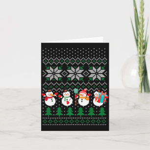 Lelijke Kerstmis Xmas Boom Sneeuwman Kerstman Nieu Kaart