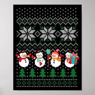 Lelijke Kerstmis Xmas Boom Sneeuwman Kerstman Nieu Poster