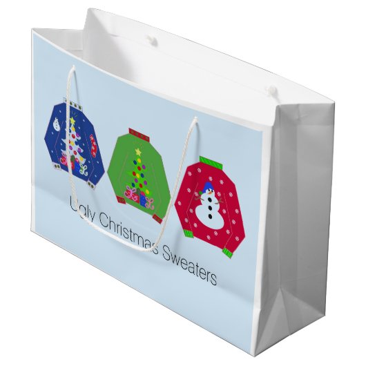 Lelijke Kerstmouwen Groot Cadeauzakje (Voorkant Gekanteld)