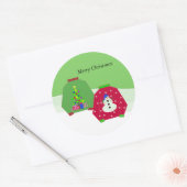 Lelijke Kerstmouwen Ronde Sticker (Envelop)