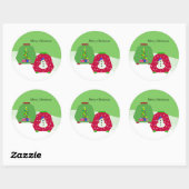 Lelijke Kerstmouwen Ronde Sticker (Vel)