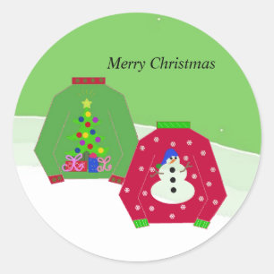Lelijke Kerstmouwen Ronde Sticker