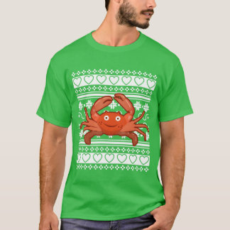 Lelijke Kerstmuts Kerst Krab familie T-shirt
