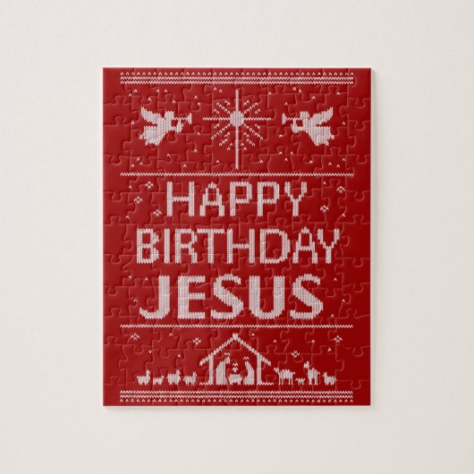 Lelijke Kerstmuts Ontwerp Kribbe Christelijk Legpuzzel (Verticaal)
