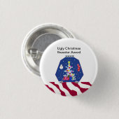 Lelijke Kerstmuts Prijs Ronde Button 3,2 Cm (Voorkant /achterkant)