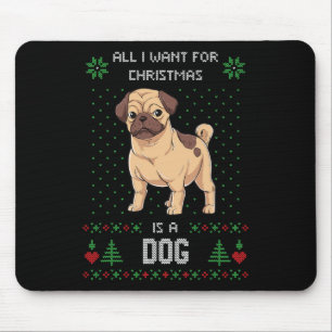 Lelijke Kerstmuts PUG Lelijke Trui Hond Muismat