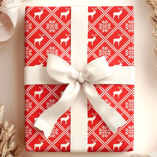 Lelijke Kerstmuts Red Deer Cadeaupapier