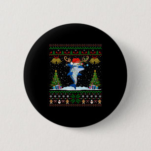 Lelijke Kerstmuts Rendier Kerstman Hoed Lichten Ha Ronde Button 5,7 Cm